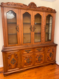 Oak beautiful dining cabinet $120
