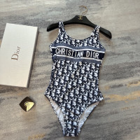 New DI0R Blue Dior Oblique Technical Fabric One-piece Swimsuit