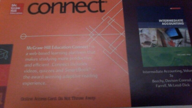 new Connect Access code Intermediate Accounting,Volume 1, 7e OBO in Textbooks in Markham / York Region - Image 2