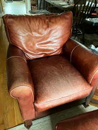 2 Matching Leather Chairs - $150