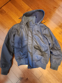 Men's Fleece Insulated Black Fall Winter Jacket Size Small