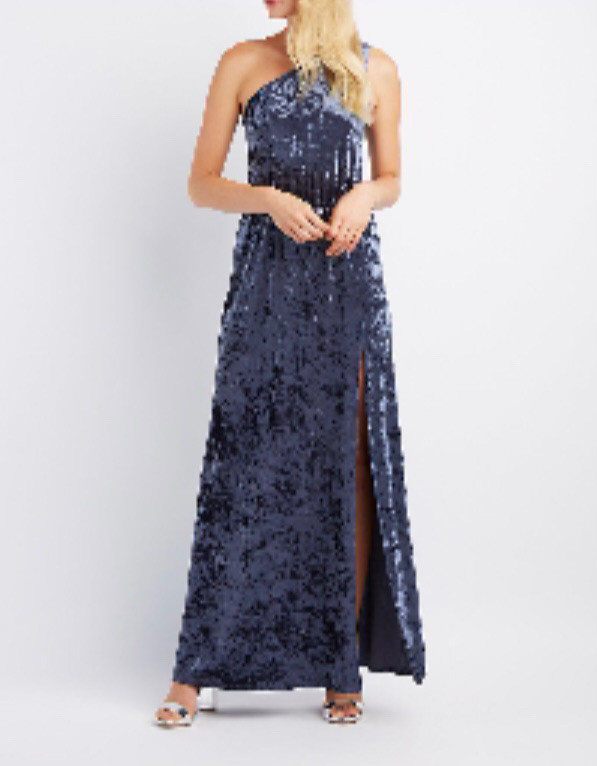 Steel Blue New Years Eve Christmas Graduation Long Dress M in Other in Calgary