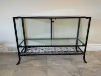 Glass Cabinet with Rod Iron Look