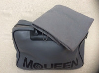 Alexander McQueen Logo Print Leather Weekend Duffle Bag