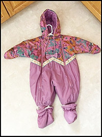 Snow Suit - Purple with Flowers $10