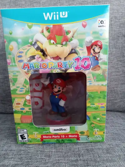 Mario Party 10 + Mario amiibo with Large Box (Wii U, 2015)game, View more