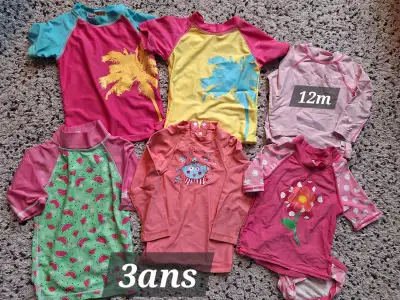 Chandails de baignade anti uv 12mois, 3T, 3T, 4T, View more