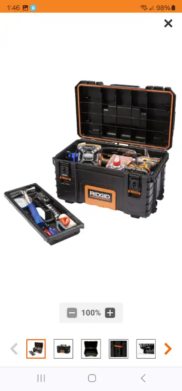 RIDGID Packout 22" Medium Parts Organizer Pro Waterproof ToteNew in Tool Storage & Benches in Windsor Region - Image 5
