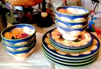 13 hand painted & hand crafted stonewareTABLETOPS dinnerware