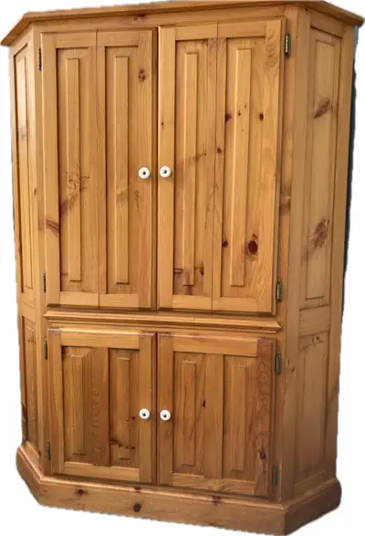 Pine corner cupboard, View more