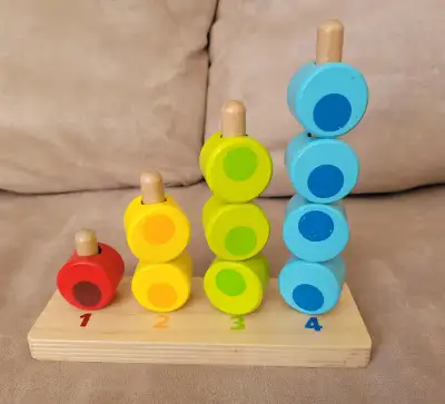 Hape Counting Stacker - toddler wooden stacking block set, View more