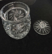 Czech Crystal Round Barrel Jar with Lid