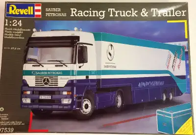 brand new Revell Germany 1/24 Sauber Petronas Racing Truck & Trailer model. The kit is still sealed...
