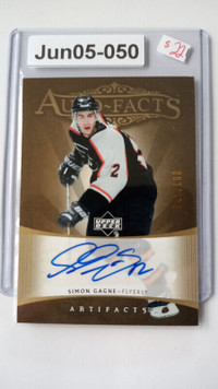 2005-06 Artifacts Autofacts #AFSG Simon Gagne /100 gold FLYERS