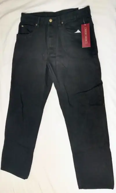 33" New men's jeans, straight, 100% cotton, black, View more