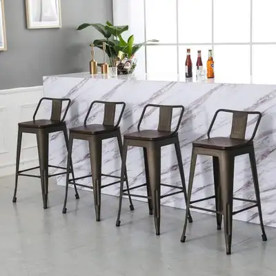 Industrial Style Bar Stools - Set of 4 brand new, View more