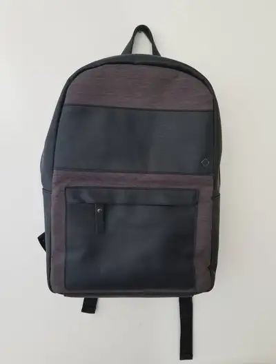 Black and Dark Gray Leather Backpack, View more