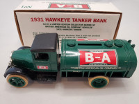 1:34 Diecast ERTL 1931 Hawkeye Tanker B-A Oil Company