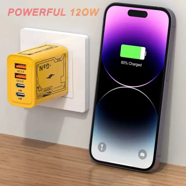 120W Fast Charger with USB-C/Lightning cable in General Electronics in Oshawa / Durham Region - Image 4