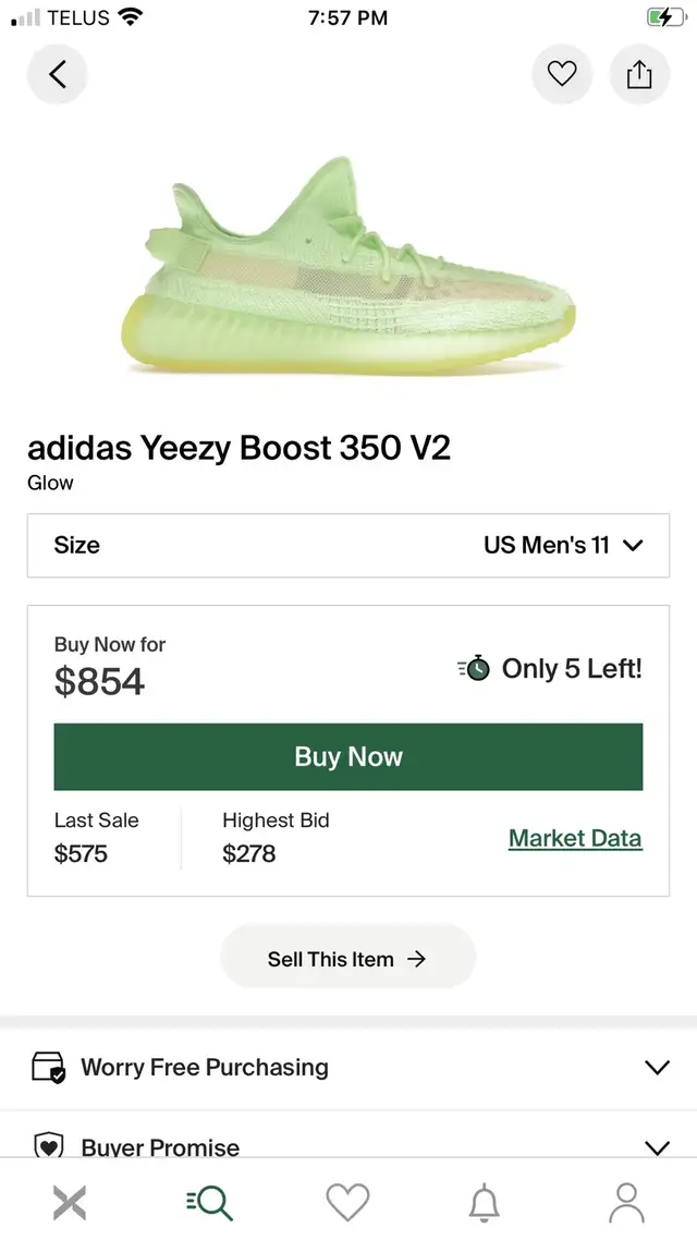 size 11 yeezy boost 350 v2 glow in Men's Shoes in London - Image 4
