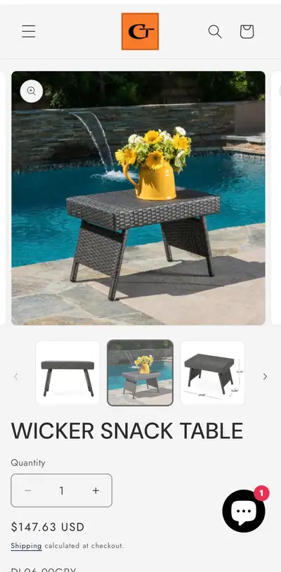 Patio Wicker Snack Table, View more