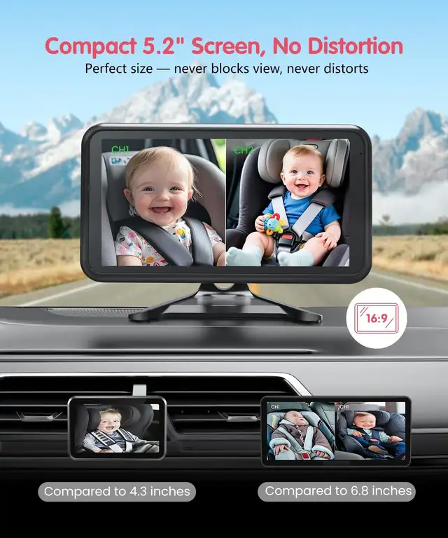 NEUF: Double caméra voiture bébé écran HD 1080p de 5,2" in General Electronics in Longueuil / South Shore - Image 7