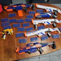 Nerf Guns Collection Over 13 Guns&100 Bullets Look At the Pics