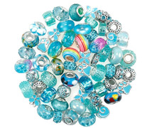 Brand new 60 Pieces Assorted  Glass Charm & Rhinestone Beads