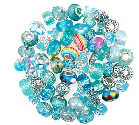 Brand new 60 Pieces Assorted  Glass Charm & Rhinestone Beads in Jewellery & Watches in Calgary