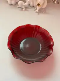 Vintage Red Glass Bowl