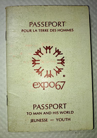 Expo 67 Montreal Terre des Hommes Man and his World Passport