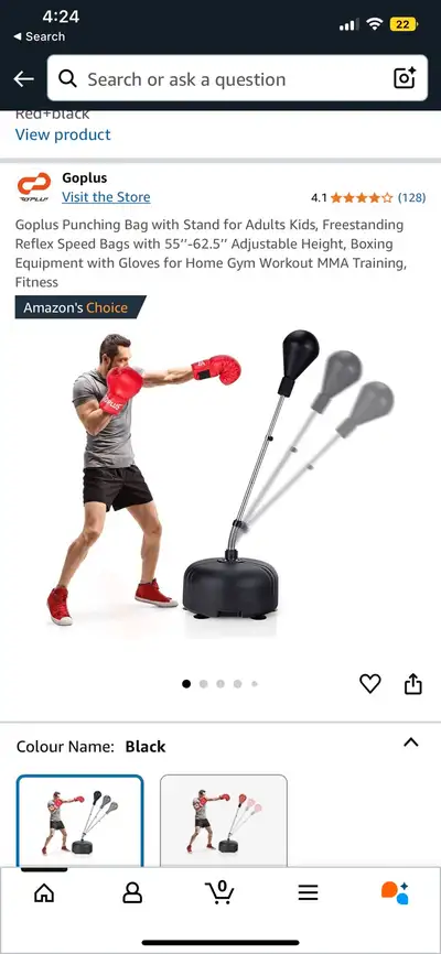 boxing punching bag with stand and gloves, View more