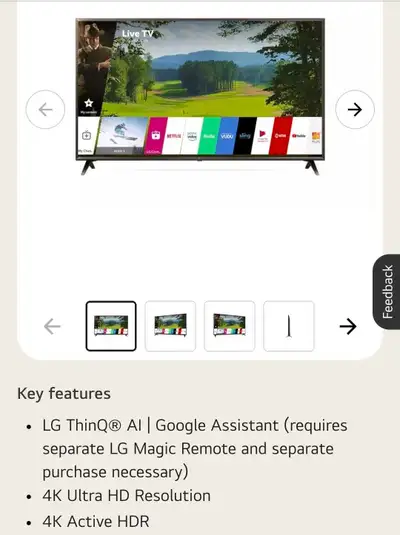 LG 65 inch 4K HDR Smart LED UHD TV, View more