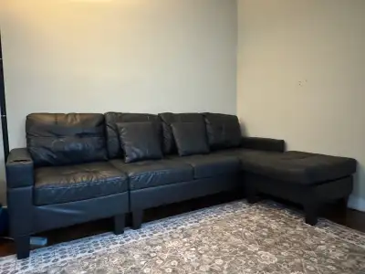 Leather sectional couch (used for less than a year), View more