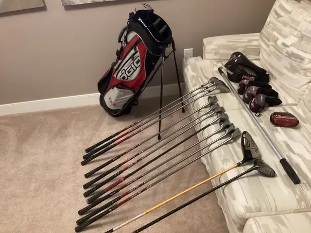 Complete set of PING men’s right hand golf clubs with carry bag,62863274397058121