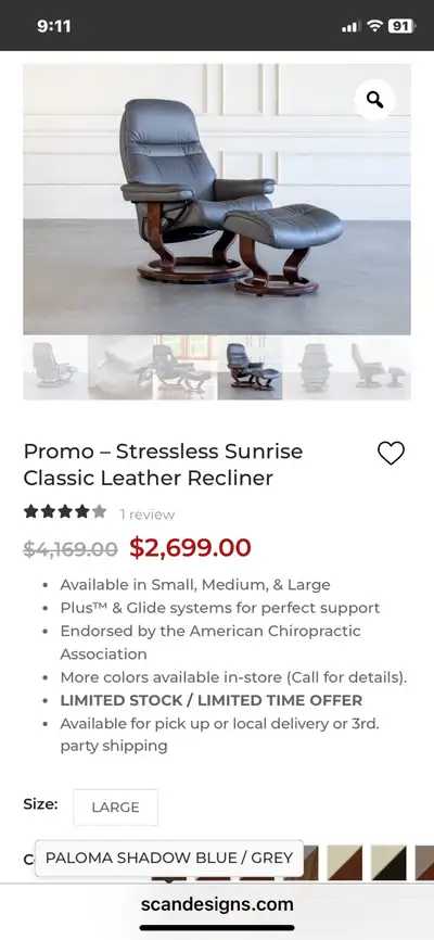 Leather Recliner Scan Design , View more