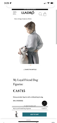 Lladro My Loyal Friend Dog Figurine.Mint Condition In Origanal