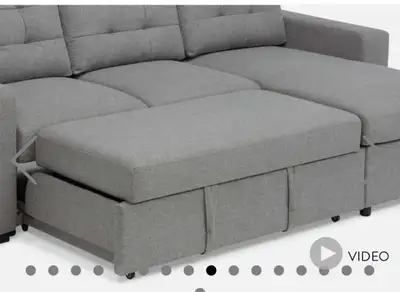 Structube Sofa Bed with Storage Chaise – 90% New, View more