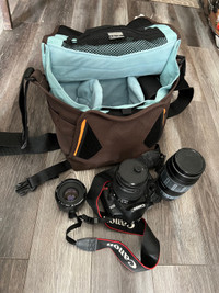   Canon camera with accessories