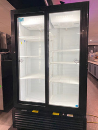 Used Imbera sliding glass 2-door display fridge at Jacobs