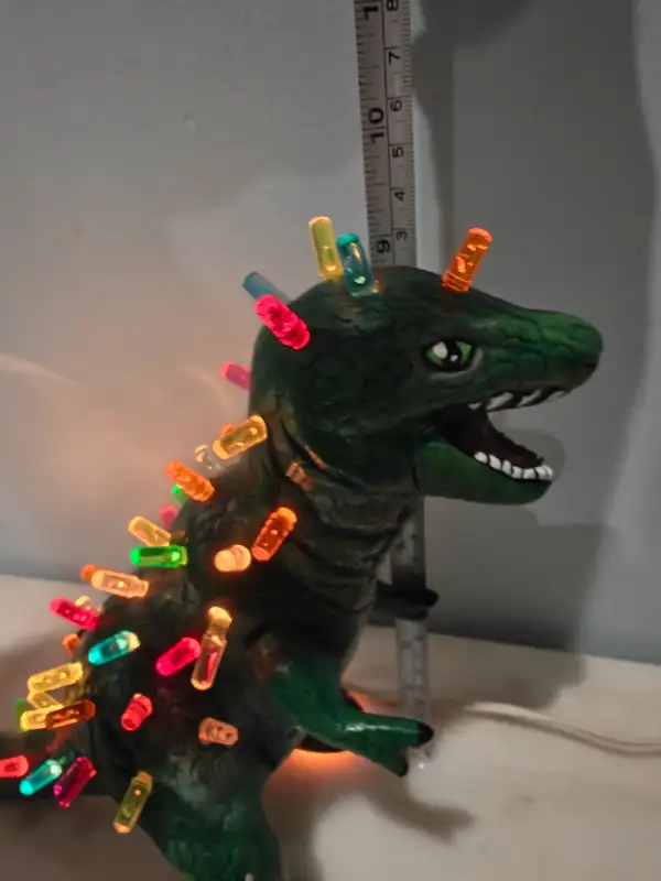 Christmas ceramic dinosaur dino lighted tabletop display in Arts & Collectibles in City of Toronto - Image 10