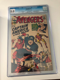 1st SA Captain America in Avengers #4 comic CGC 5.0 $2595 OBO