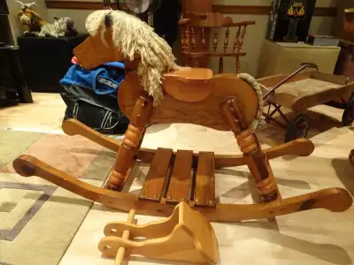 Vintage Wooden Rocking Horse, View more