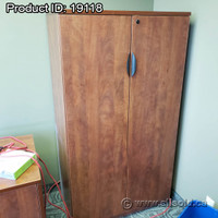 2 Door Autumn Maple Storage Cabinet, Locking