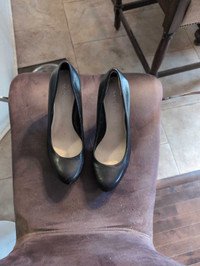 Black leather Franco Santo heels