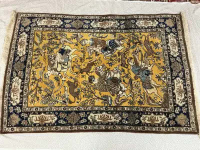 Handmade Rug Hunt Scene, View more