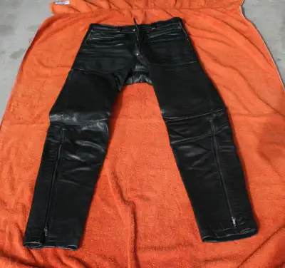 Motorcycle Leather Pants WOLFF OF CANADA Size 32. $50. Although the label says size 32, you should r...