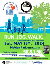Run for Windsor www.runforwindsor.ca May 18 Malden Park Windsor