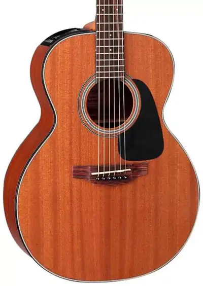 Takamine, Taka-mini Mahogany 3/4 Acoustic-Electric Guitar with Gig Bag, Natural This all mahogany, n...