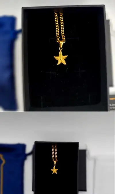 Gold Starfish Necklace with Chain New, View more
